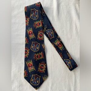 Vintage Tommy Hilfiger Tie 100% Silk Shield Crest Preppy Logo Academia